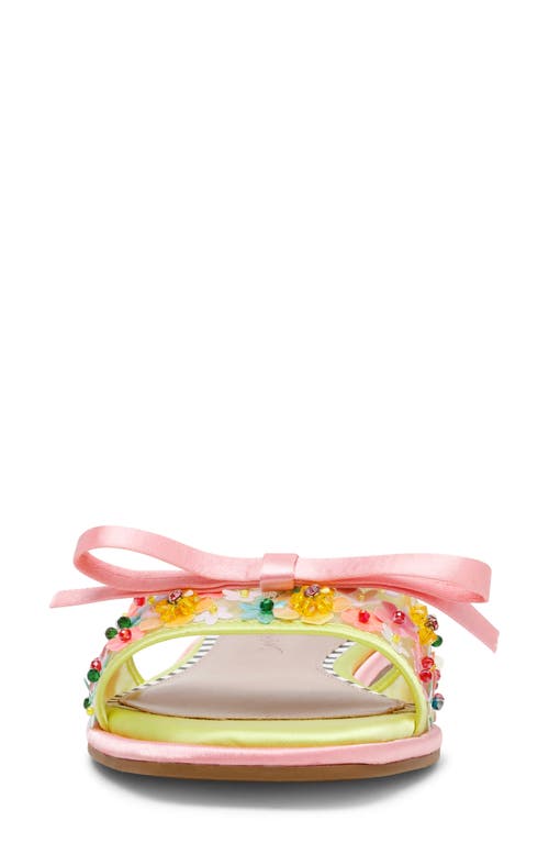 Betsey Johnson Teasse Slide Sandal In Lime Multi