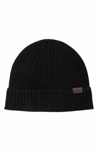 Hickey Freeman Merino Wool Rib Knit Beanie