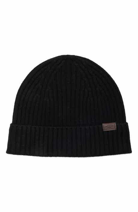 Hickey Freeman Merino Wool Rib Knit Beanie