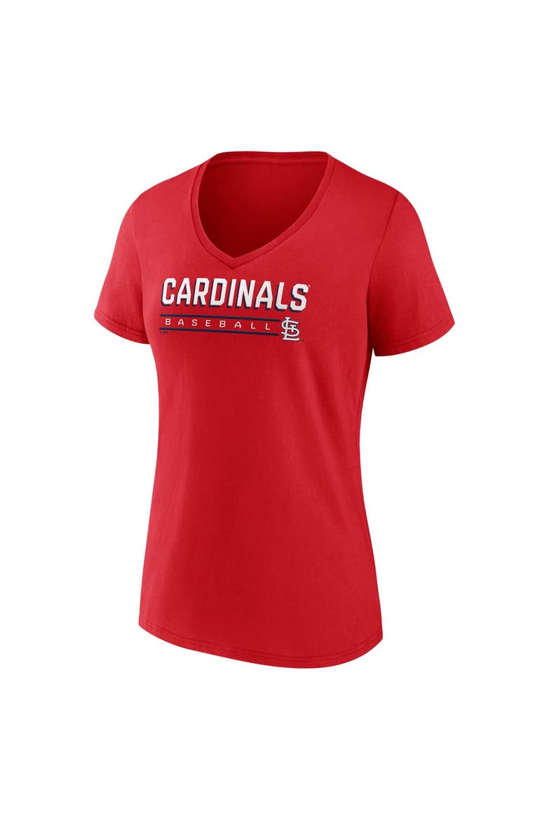 Women's Red St. Louis Cardinals Primary Play V-Neck T-Shirt, Alternate, color, Red