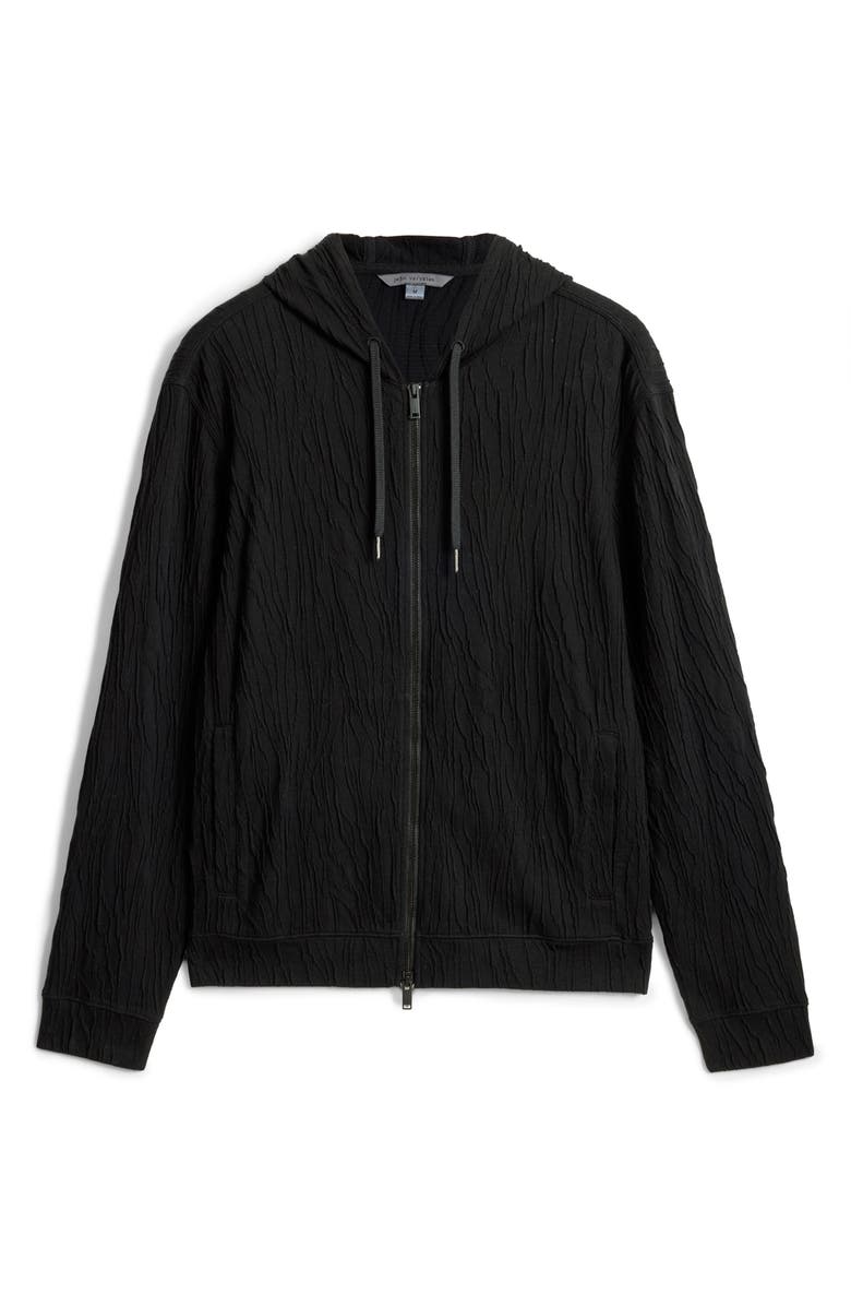John Varvatos Ihsan Full Zip Hoodie, Alternate, color, Black