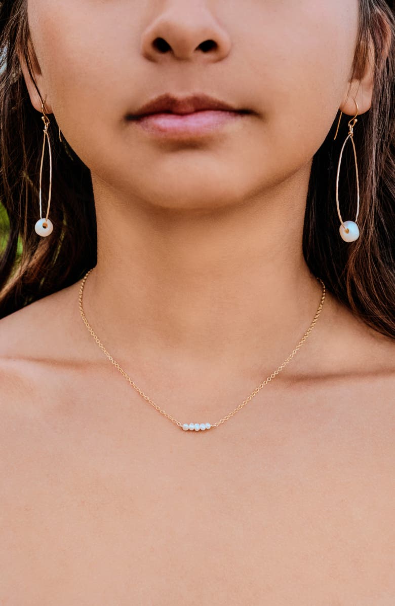 Kiara by Ki-Ele Jennifer Freshwater Pearl Bar Necklace, Alternate, color, Gold