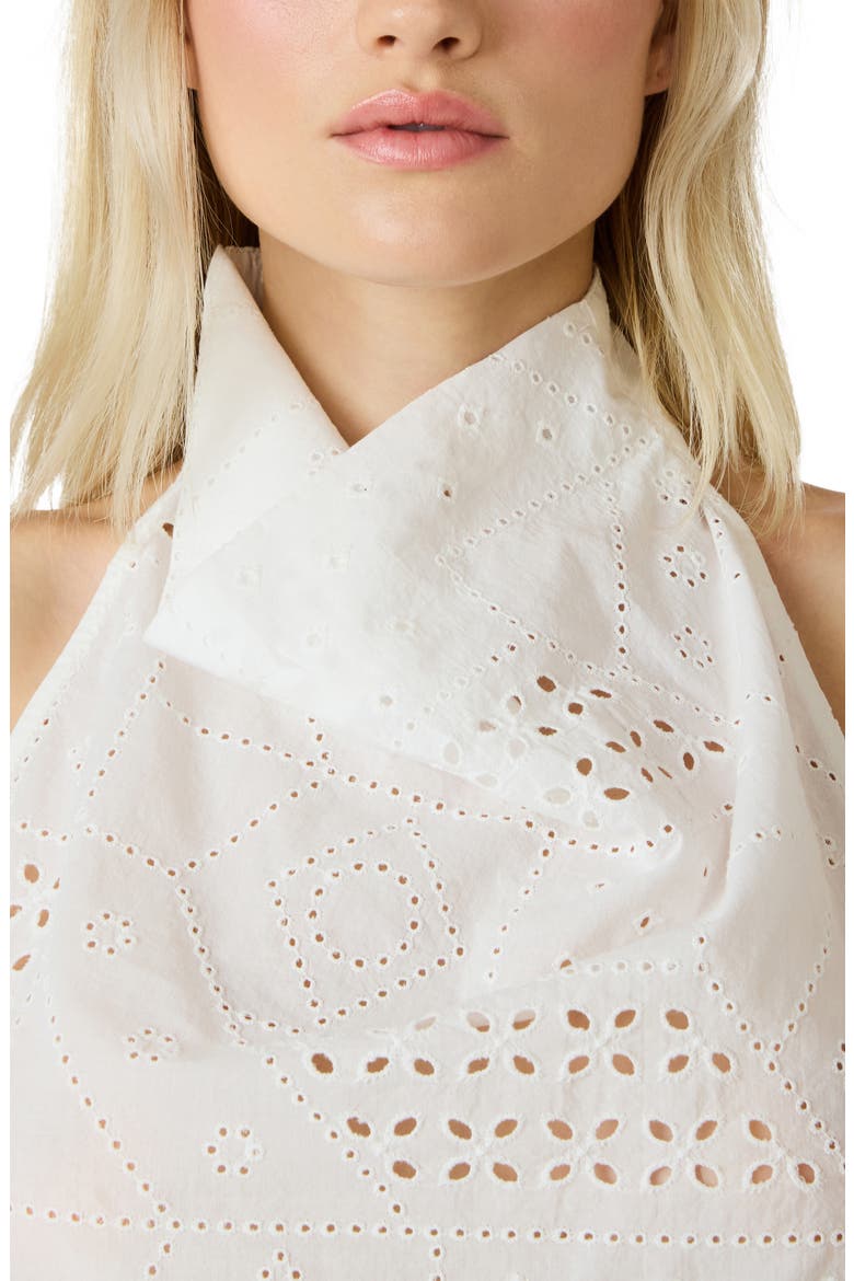 Lou Eyelet Embroidered Halter Top, Alternate, color, BIRCH WHITE