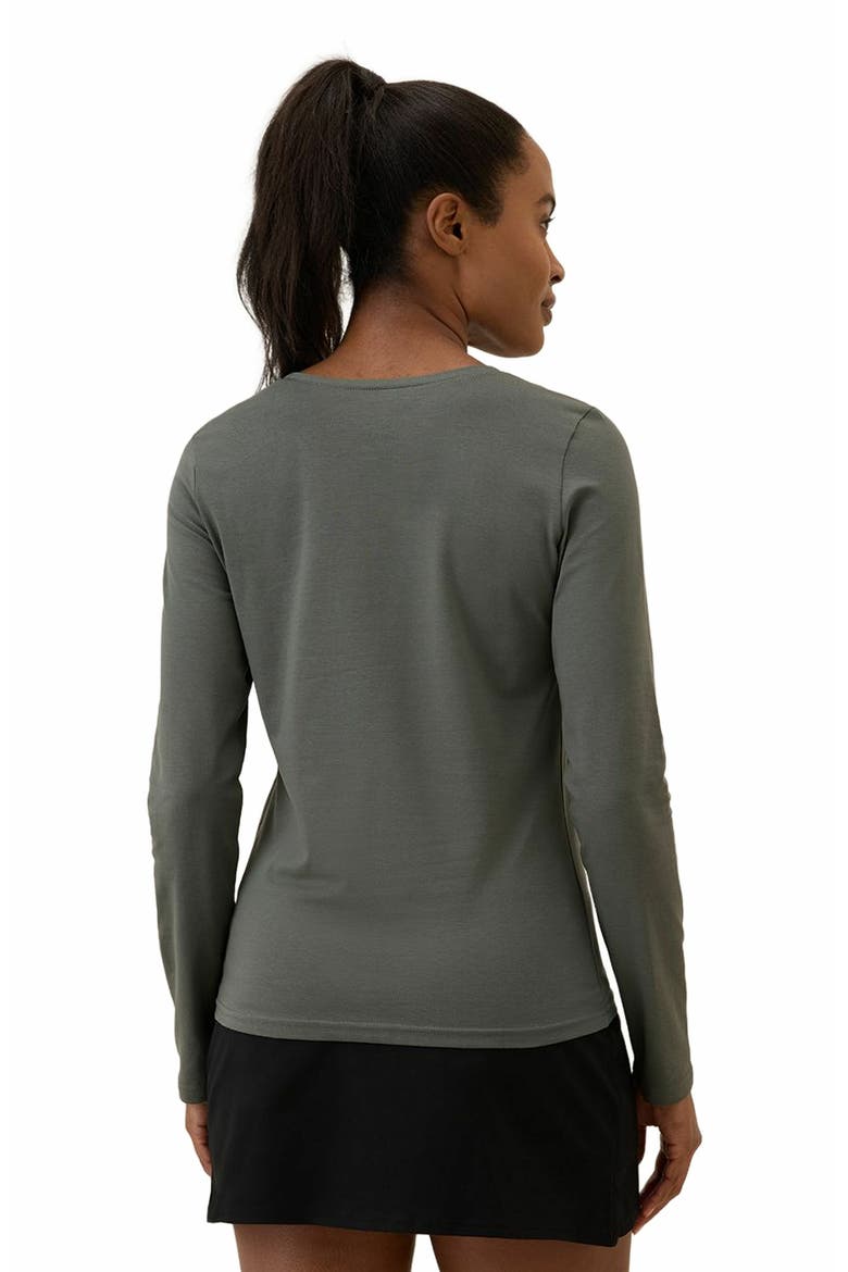 Luxe Stretch Jersey Slim Long Sleeve Tee, Alternate, color, Castor Grey