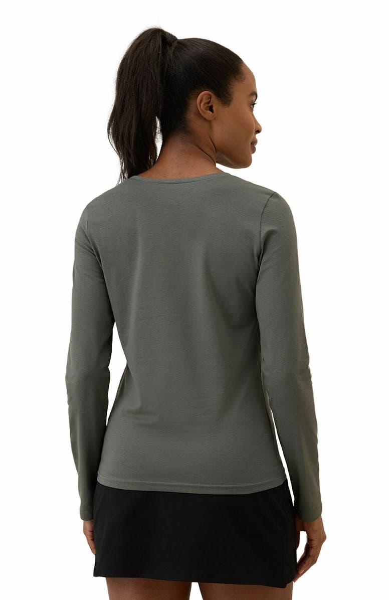 Pact Luxe Stretch Jersey Slim Long Sleeve Tee, Alternate, color, Castor Grey