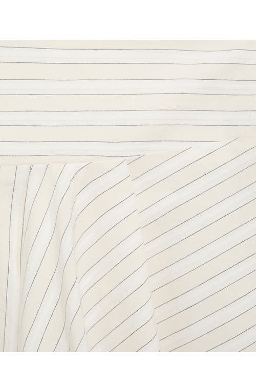 Mango Stripe Asymmetric Midi Skirt In White