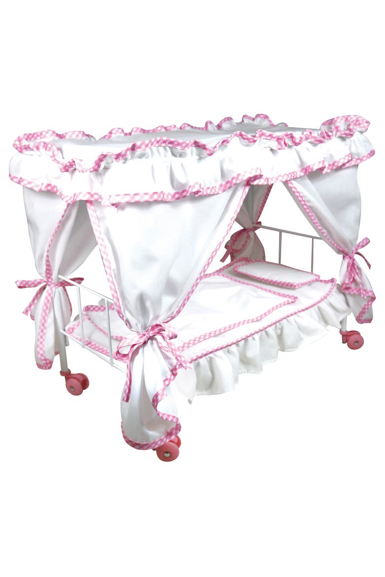 Princess Canopy Bed Set 14" Pink Sheep Baby Doll, Alternate, color, Multicolored