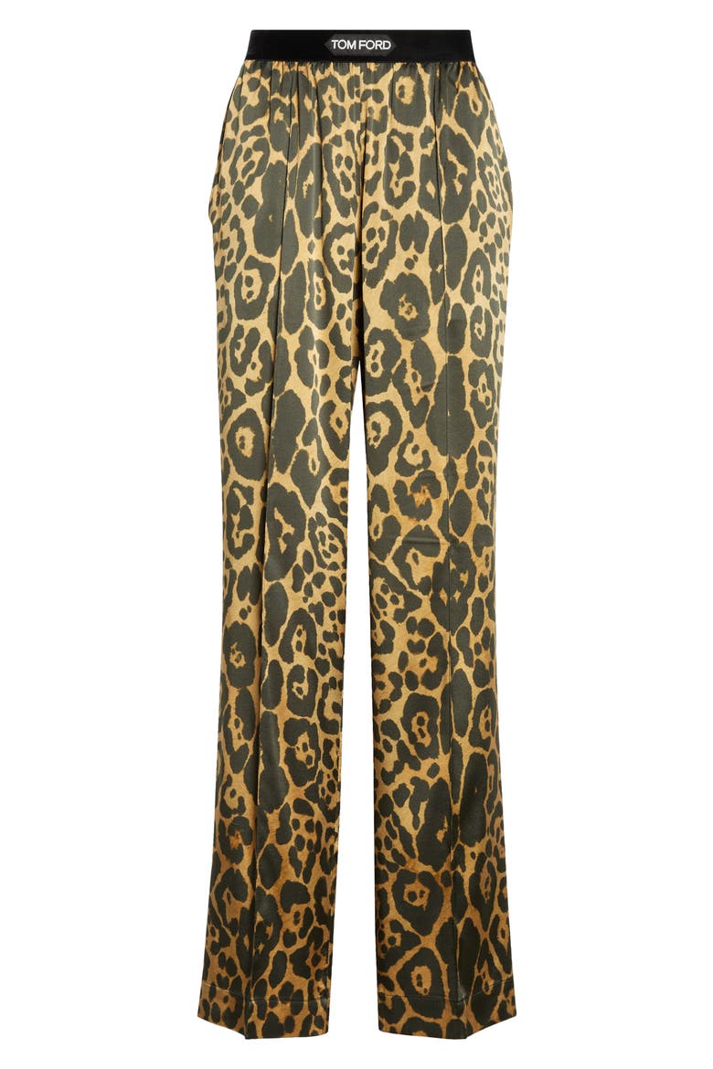 Stretch Silk Pajama Pants, Alternate, color, CAMEL