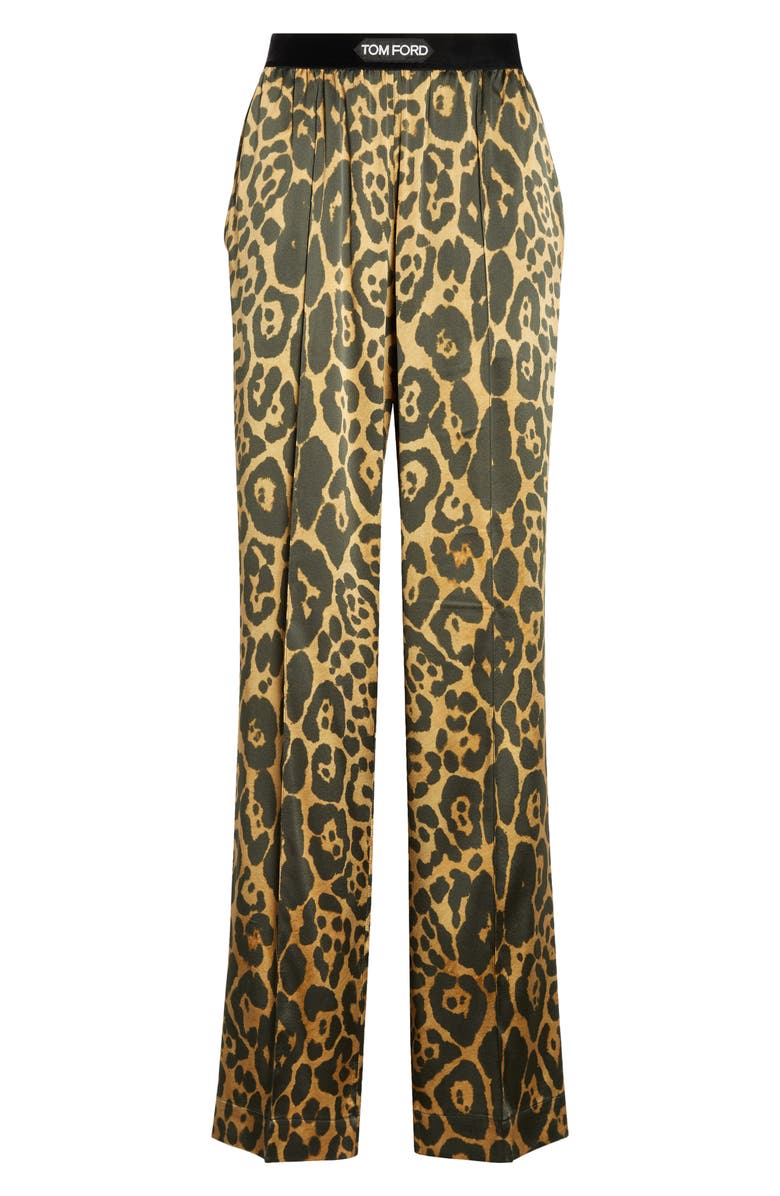 TOM FORD Stretch Silk Pajama Pants, Alternate, color, Camel