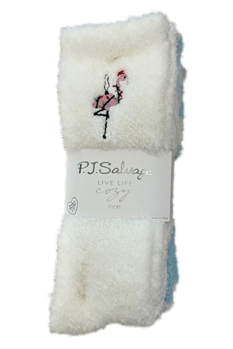 2-Pack Cozy Crew Socks with Grippers, Alternate, color, IVORY