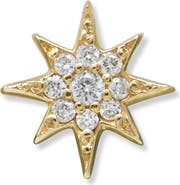 Anzie Aztec North Star 14K Gold & Diamond Single Stud Earring