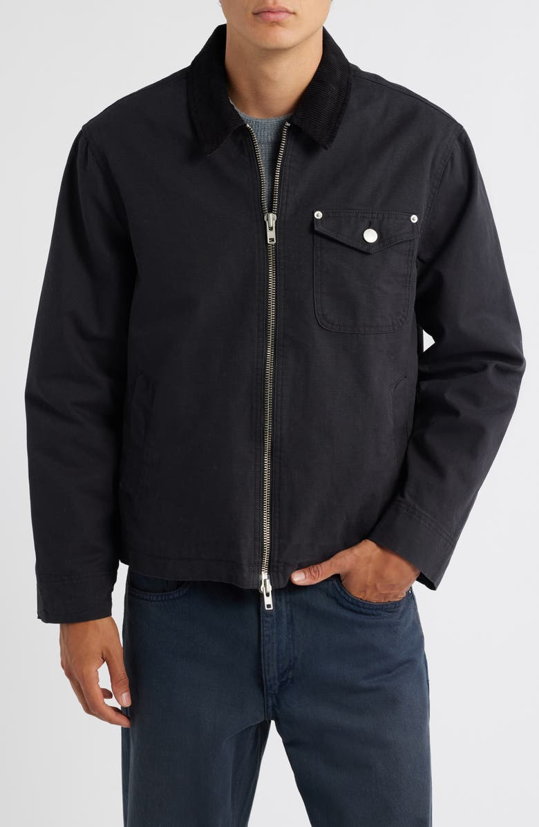 Wax London Mason Cotton Canvas Jacket, Alternate, color, Black