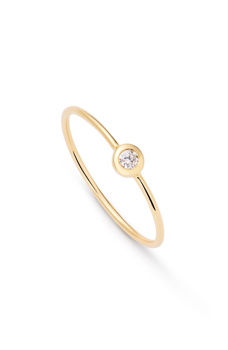 Ana Luisa Solid Yellow Gold - Solo Diamond Stacking Ring, Main, color, Gold