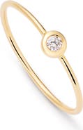 Ana Luisa Solid Yellow Gold - Solo Diamond Stacking Ring