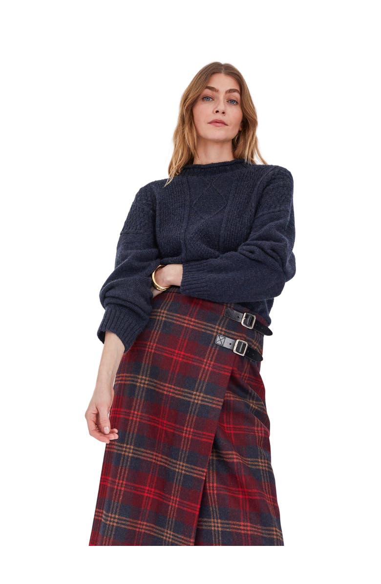 Celtic & Co. British Wool Gansey Sweater, Alternate, color, Navy