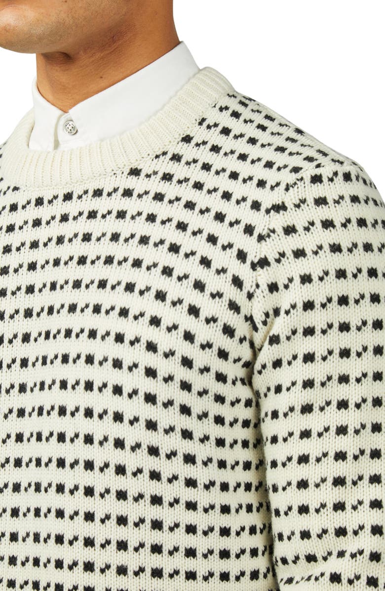Ben Sherman Neat Jacquard Wool Blend Crewneck Sweater, Alternate, color, 