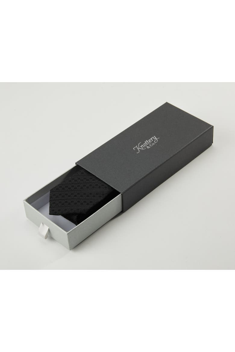 Subtle Cross Silk Jacquard Tie, Alternate, color, Black