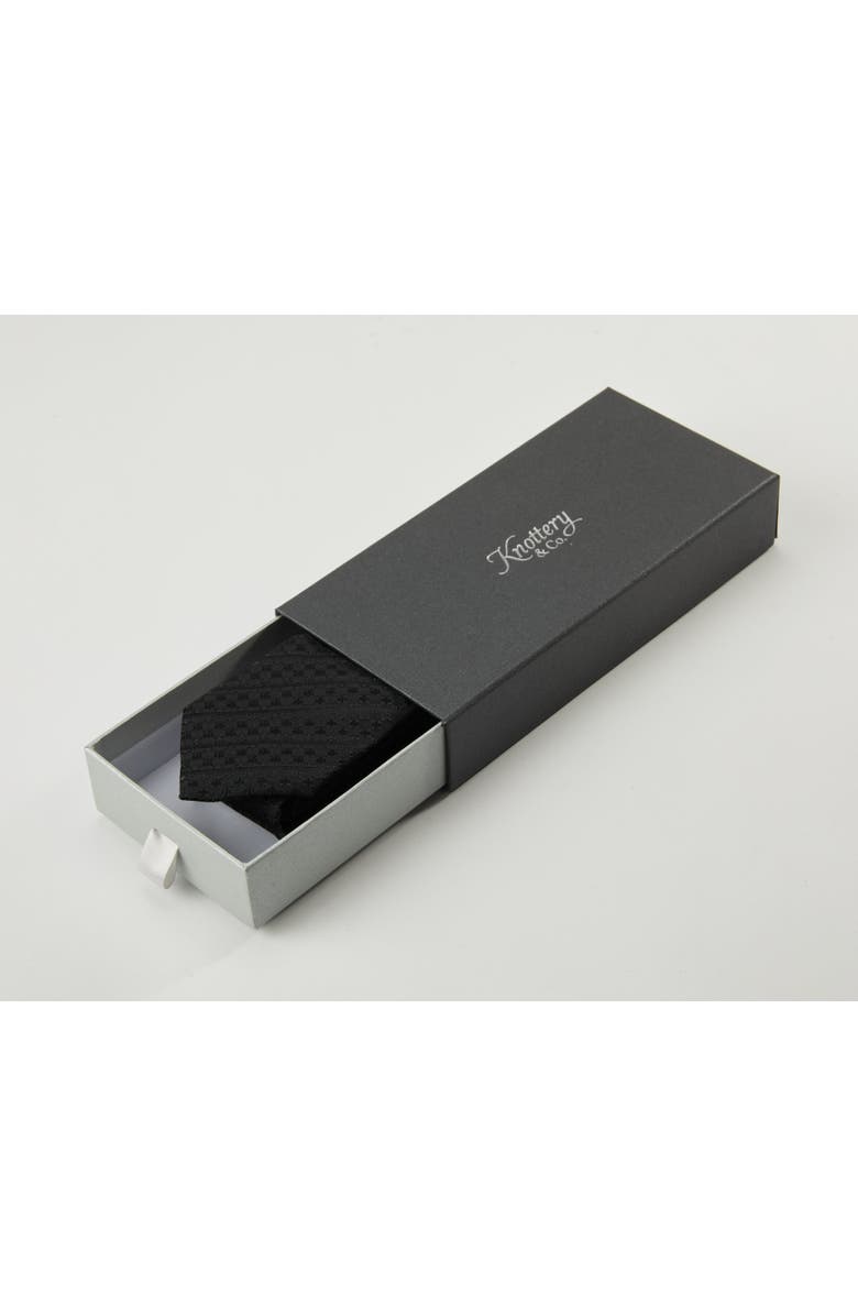 Knottery & Co Subtle Cross Silk Jacquard Tie, Alternate, color, Black