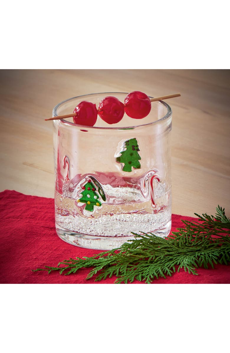 tag Christmas Tree & Candy Cane Double Old Fashioned Glass, Alternate, color, Glass