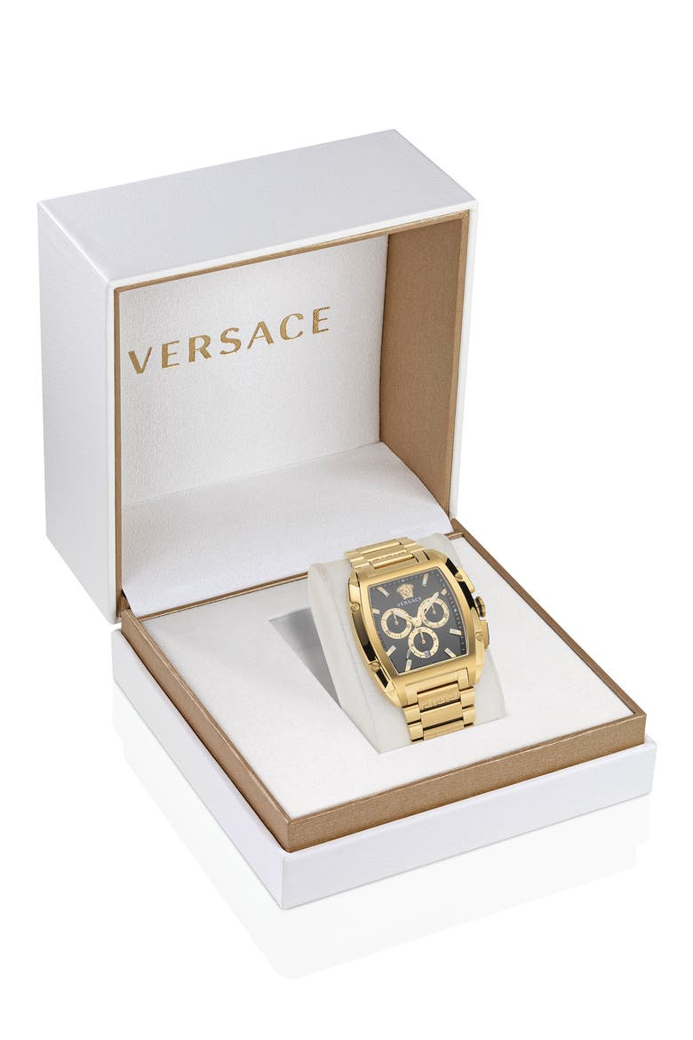 Dominus Chronograph Bracelet Watch, 42mm, Alternate, color, IP YELLOW GOLD