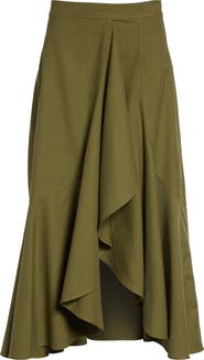 Ulla Johnson Sabina Cascasde Ruffle Cotton Blend Skirt