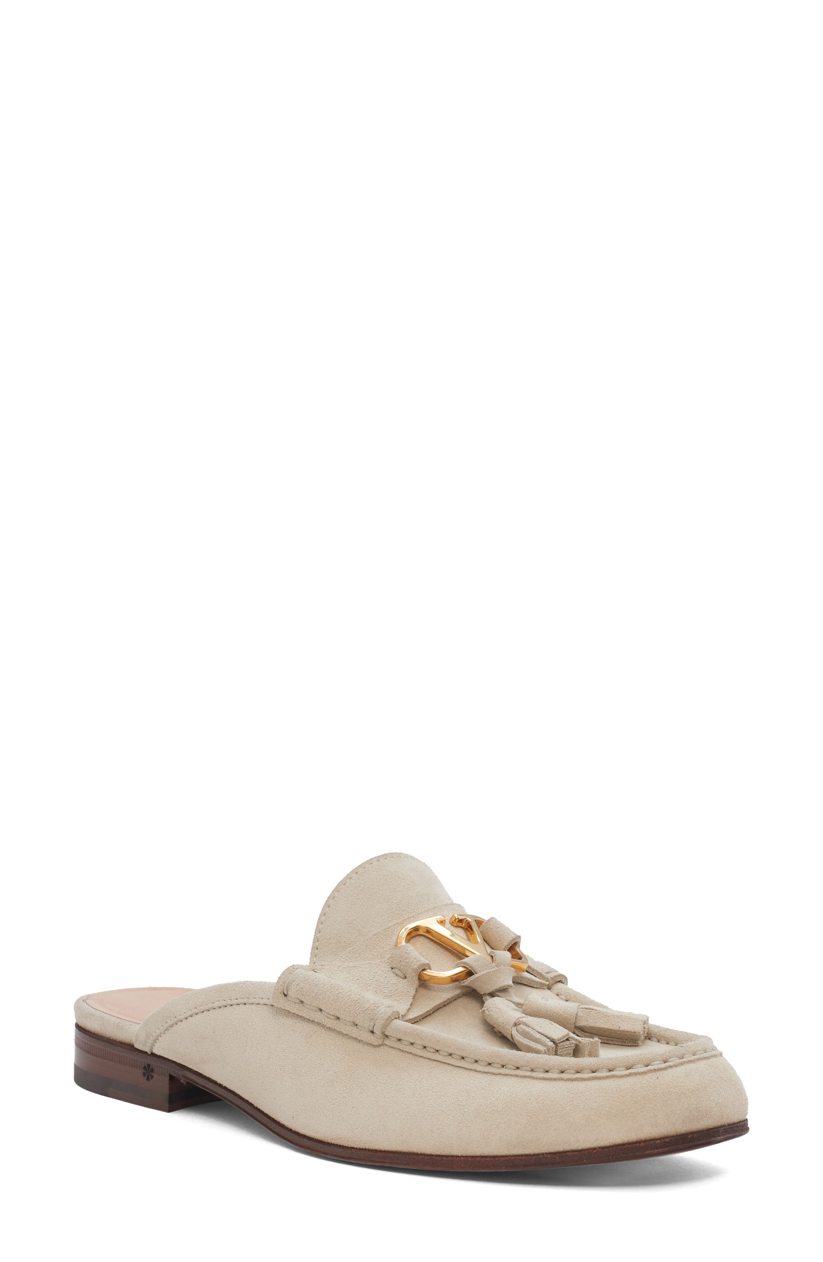 Valentino Garavani VLOGO Tassel Loafer Mule, Main, color, Geyser