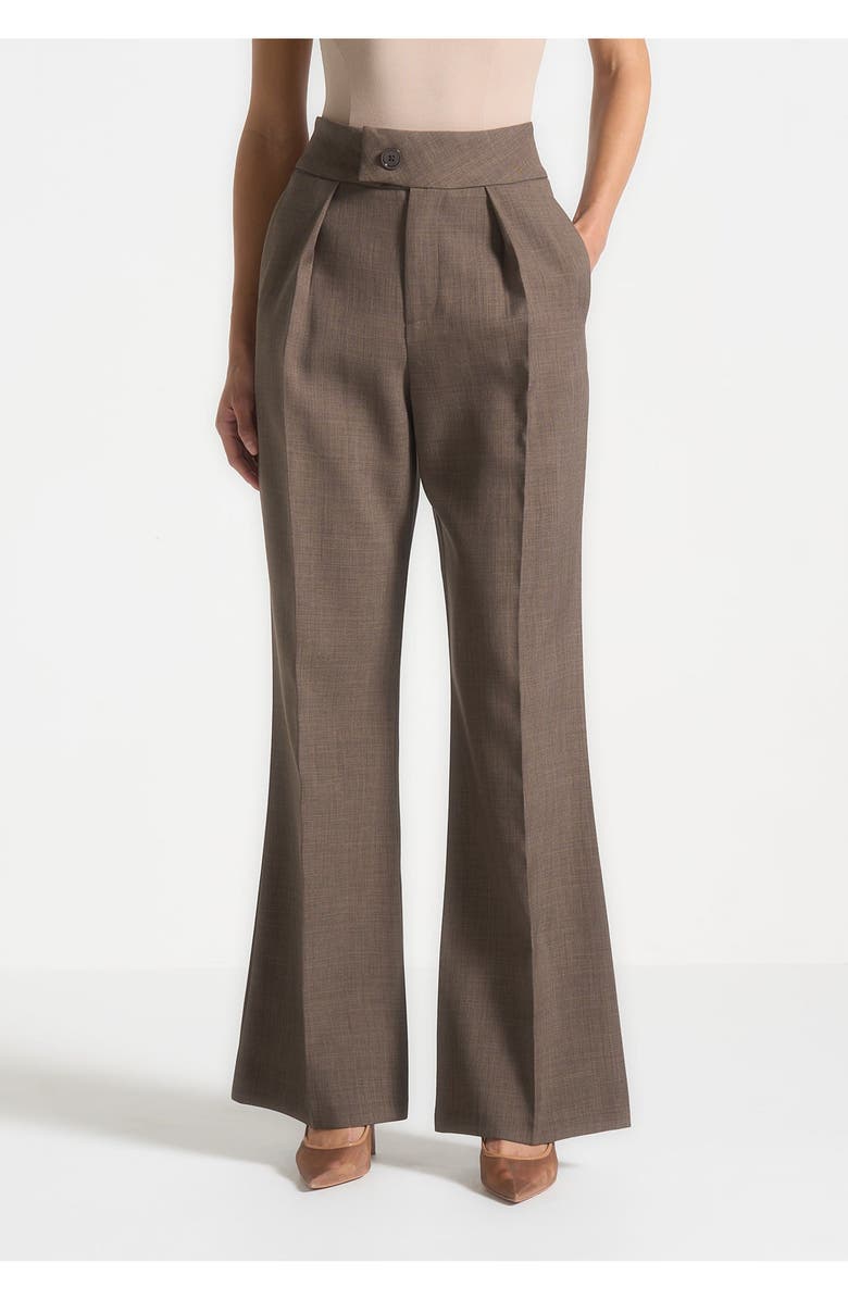 Manière De Voir Elsa High Waisted Tailored Trousers, Alternate, color, Dark Taupe