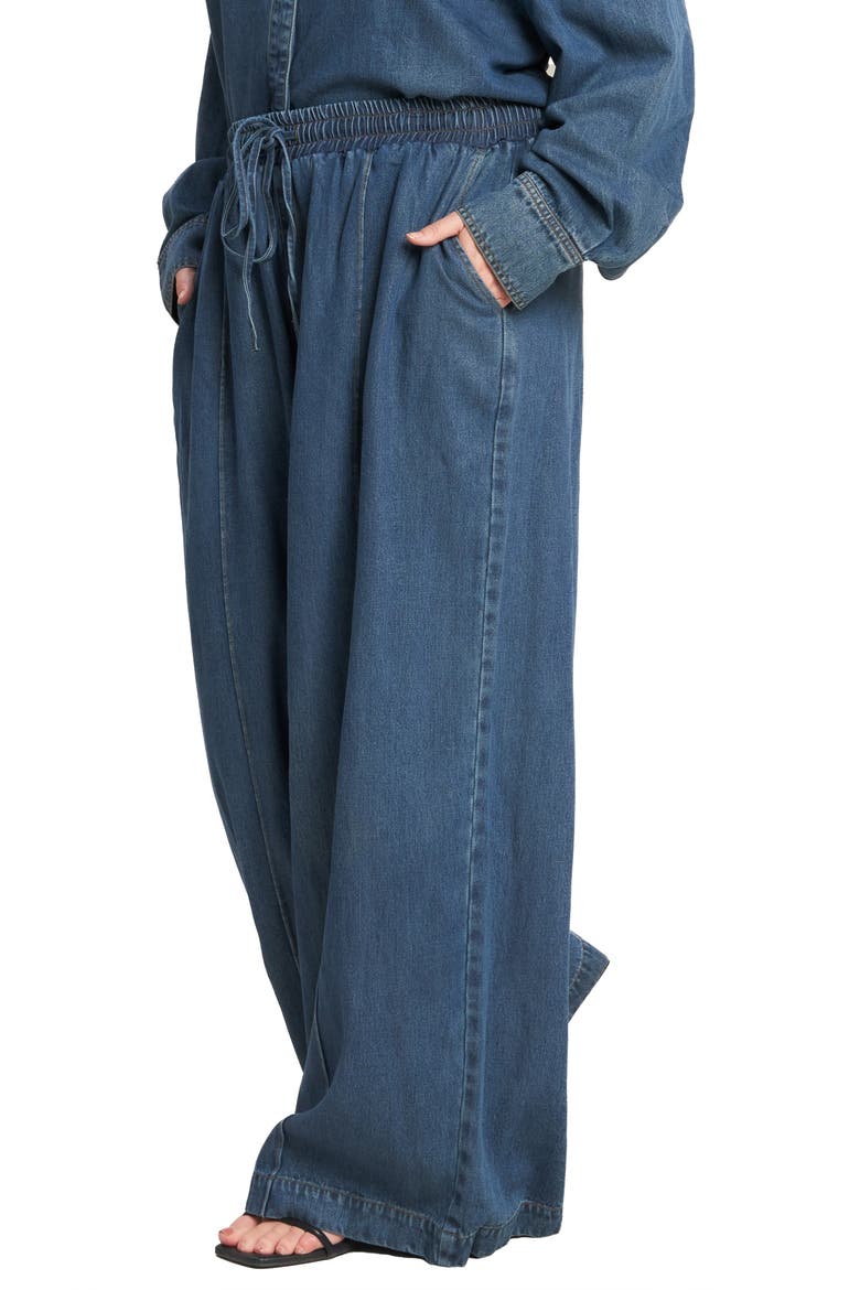 Pull-On Wide Leg Jeans, Alternate, color, INDIGO DENIM