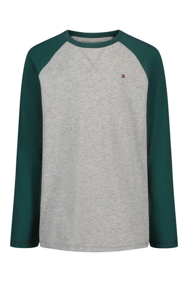 Kids' Raglan Long Sleeve T-Shirt, Main, color, GREY HTHR