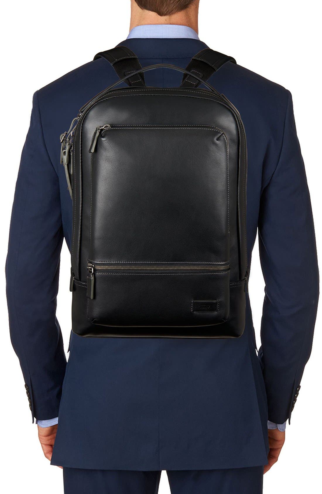 TUMI 'Harrison - Bates' Leather Backpack, Alternate, color, 