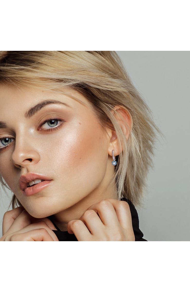 Julianna B. Gemstone & Diamond Floral Earrings 10K, Alternate, color, Blue Topaz/White Gold