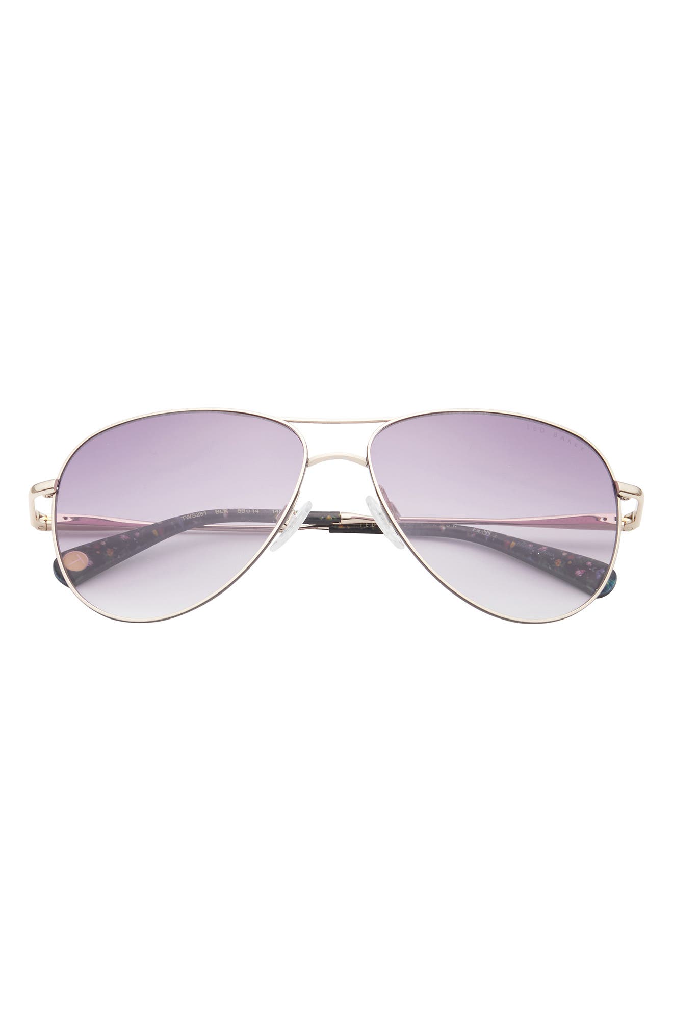 Ted Baker London 59mm Full Rim Aviator Sunglasses