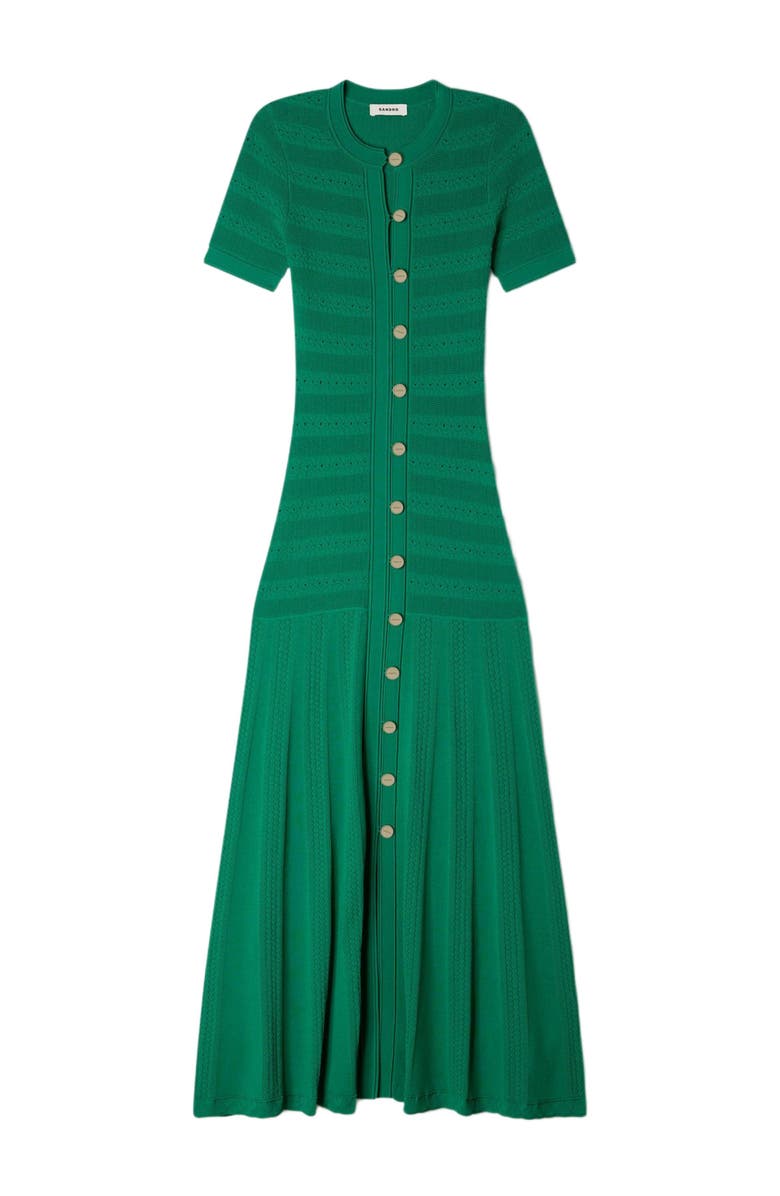 SANDRO Knit maxi dress, Alternate, color, Emeuraude Green