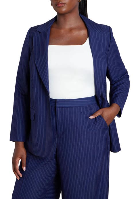 Pinstripe Blazer (Plus Available)