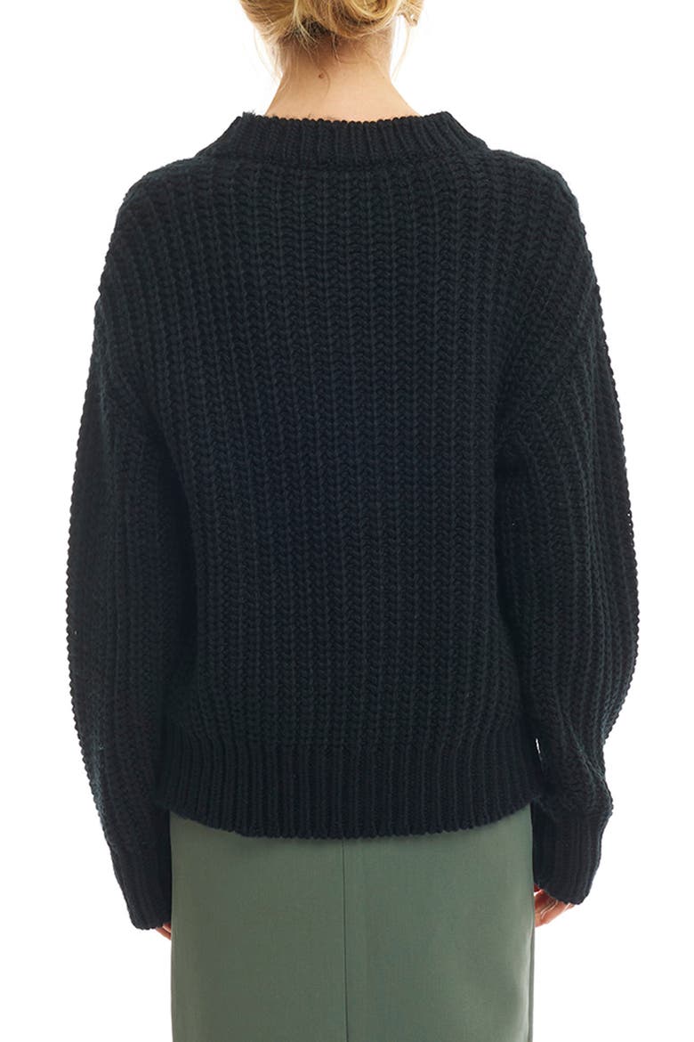 Katja V-Neck Sweater, Alternate, color, BLACK