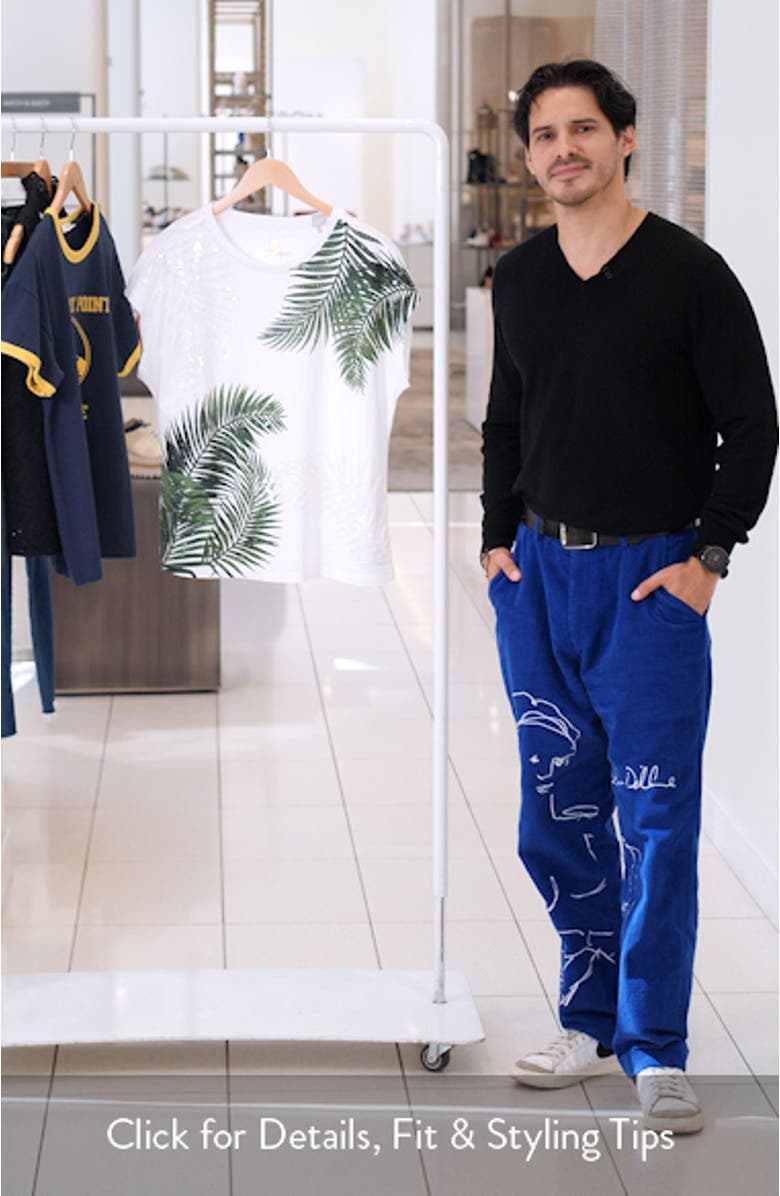 Leaf of Luxury Sequin Embellished Organic Cotton Graphic T-Shirt, sales video thumbnail