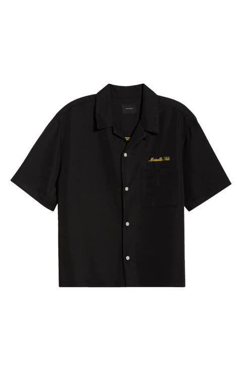 Ribbon Embroidered Camp Shirt