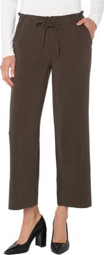 Liverpool Los Angeles Tie Waist Ankle Wide Leg Pants