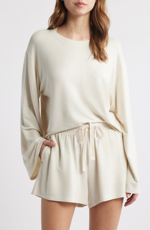 Open Edit Solid Stretch Modal Short Pajamas In Ivory Dove