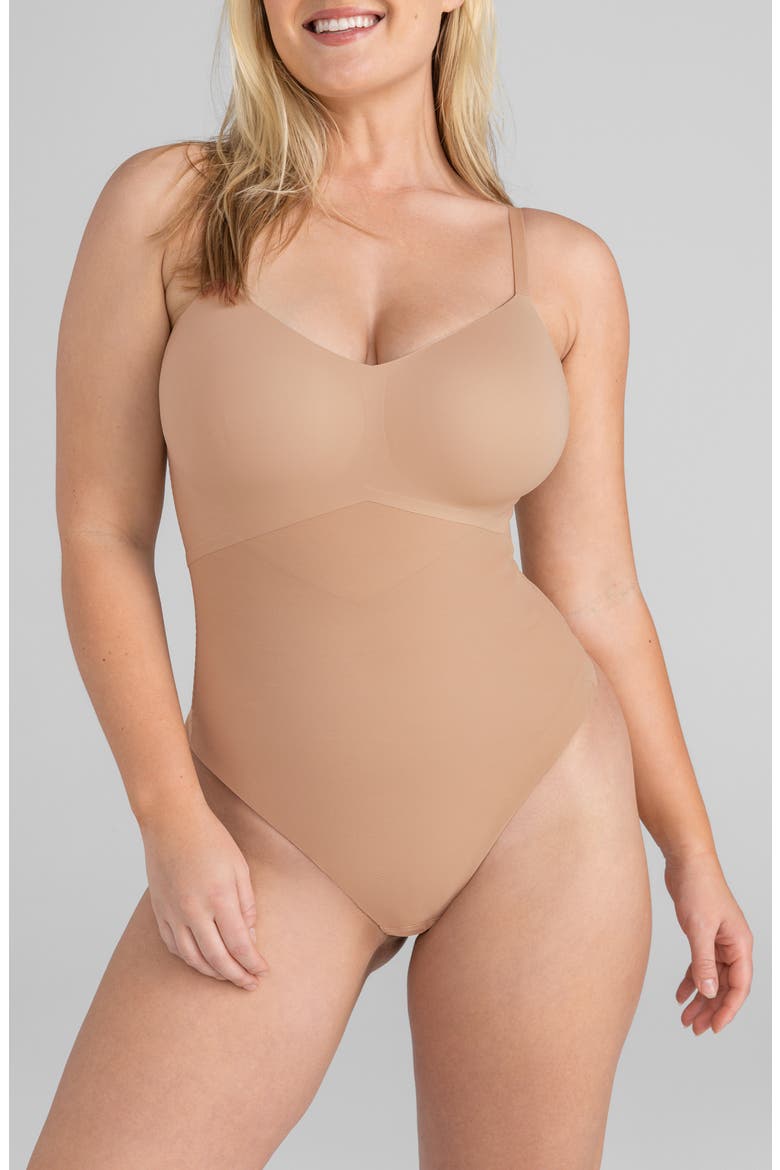 Cami Thong Bodysuit, Main, color, SAND