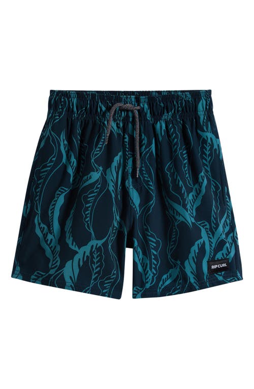 Rip Curl Kids' Sessions Volley Swim Trunks In Blue