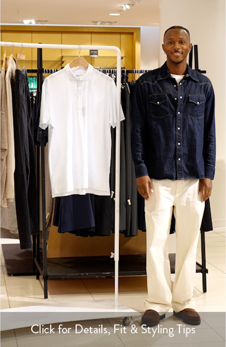 Marina Palm Tree Print Performance Jersey Polo, sales video thumbnail