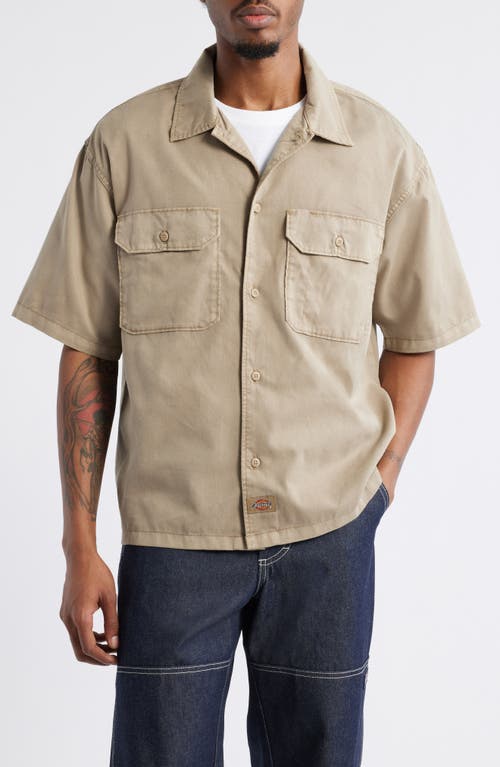 Dickies Unionville Short Sleeve Button-up Work Shirt In Desert Sand