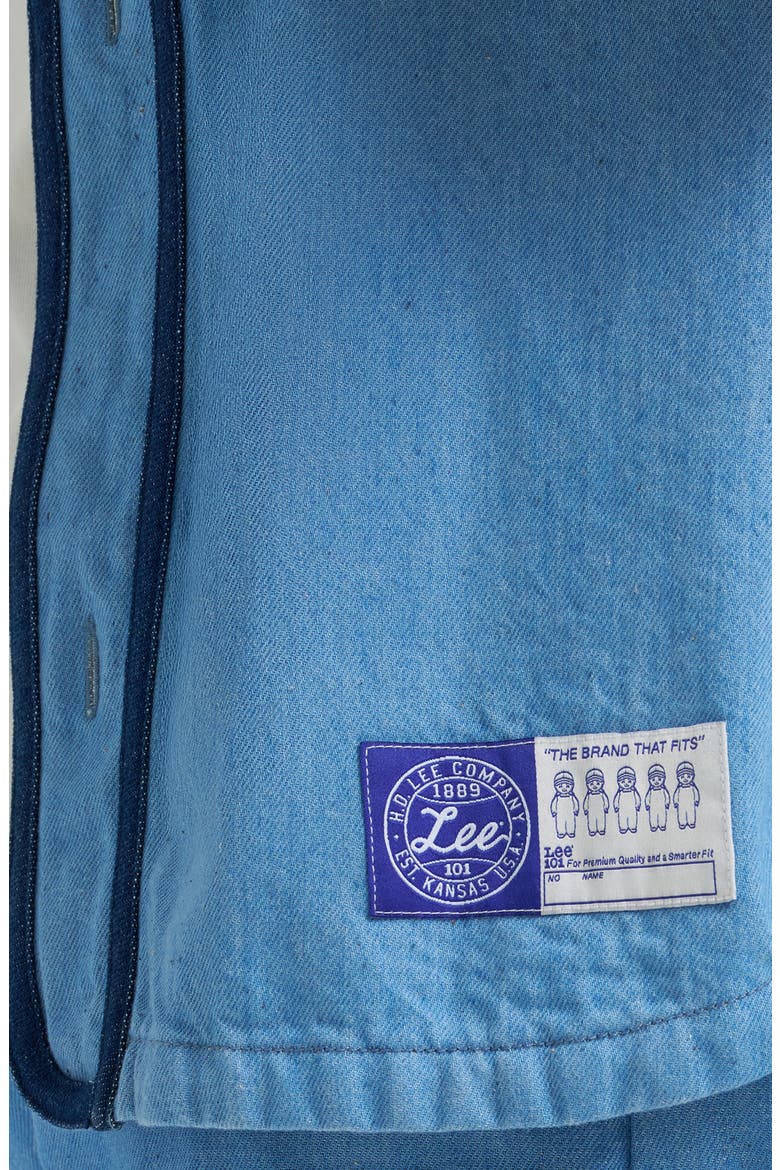 101 Denim Baseball Button-Up Shirt, Alternate, color, DRY LOW DIP