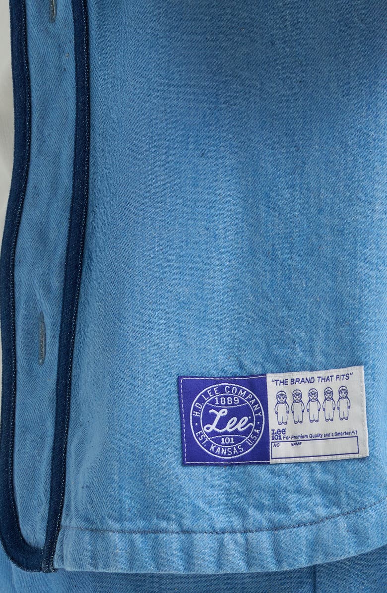 Lee 101 Denim Baseball Button-Up Shirt, Alternate, color, Dry Low Dip