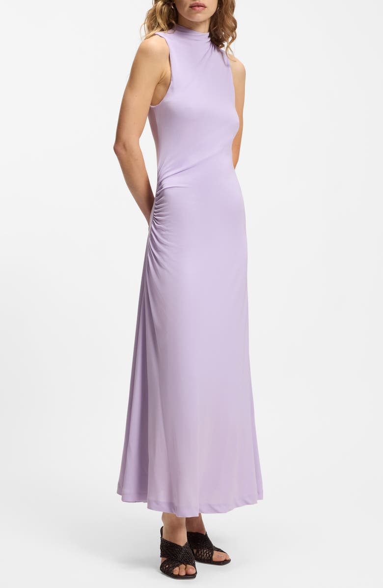 BOSS Eylai Draped A-line Midi Dress, Alternate, color, Lavender Tide
