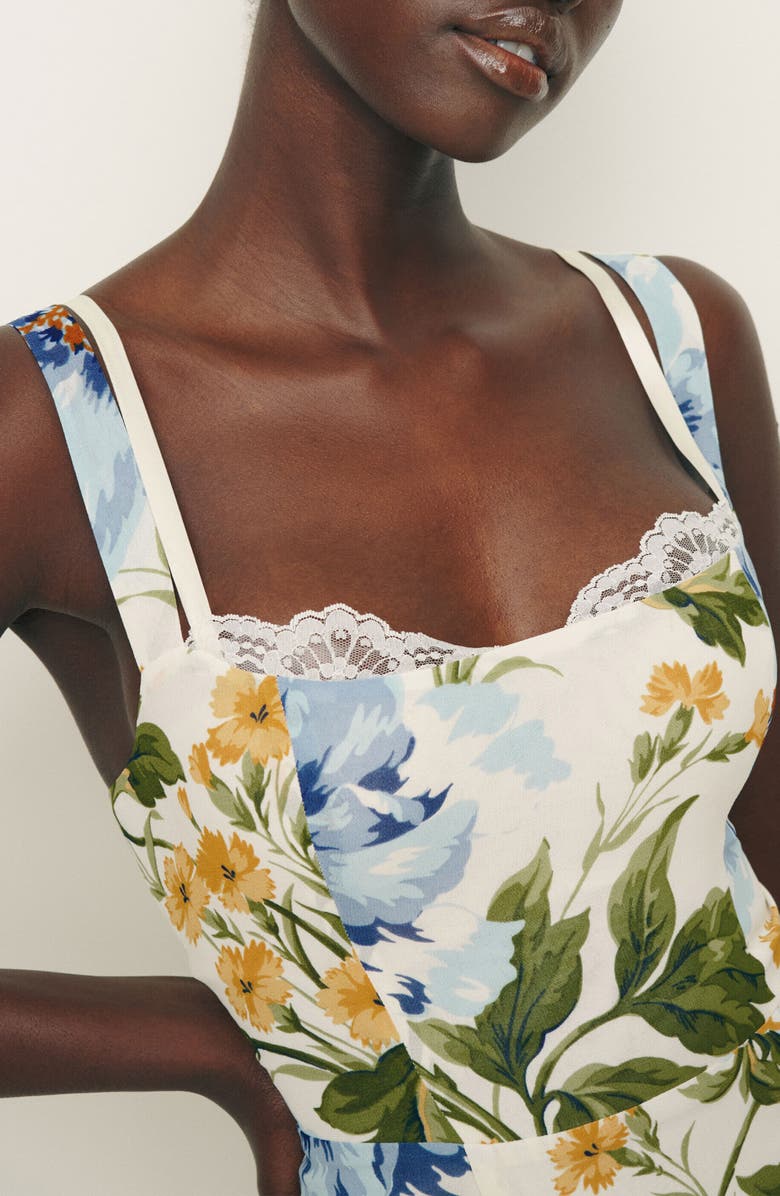 Reformation Irisa Floral Trumpet Dress, Alternate, color, 