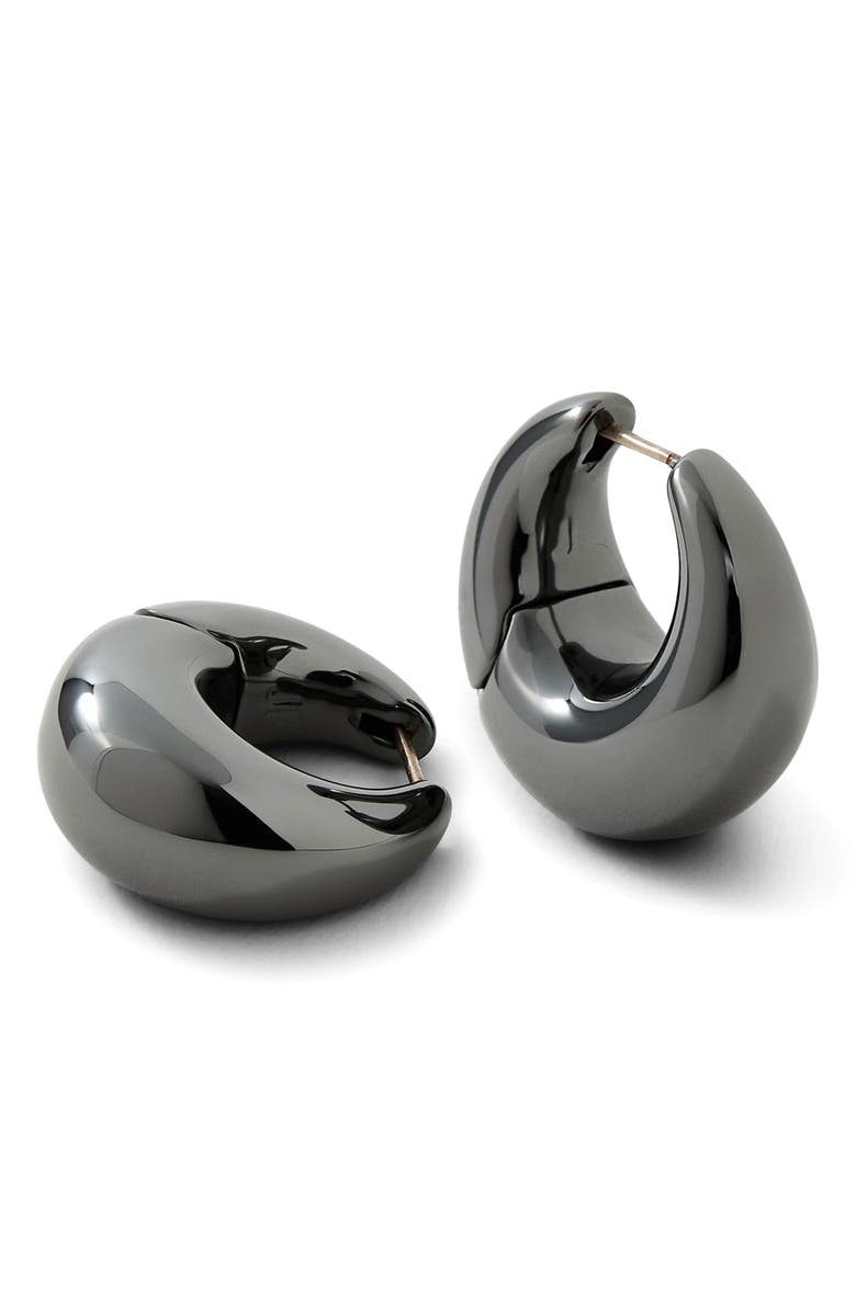 Jennifer Fisher Dylan Mini Dome Huggie Hoop Earrings, Main, color, Hematite