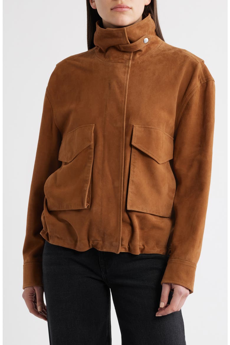 Suede Bubble Jacket, Main, color, COGNAC