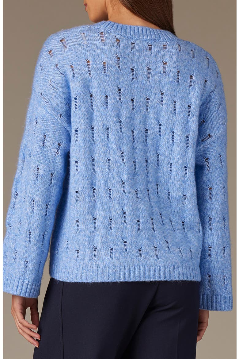 Open Stitch Pullover Sweater, Alternate, color, HEATHER CERULEAN BLUE